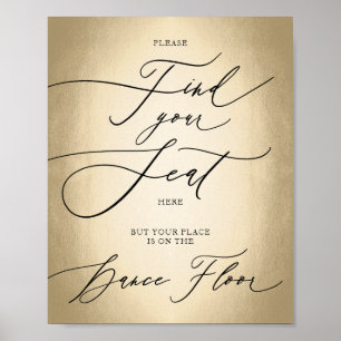 Affiche Script de calligraphie Trouvez votre siège Mariage