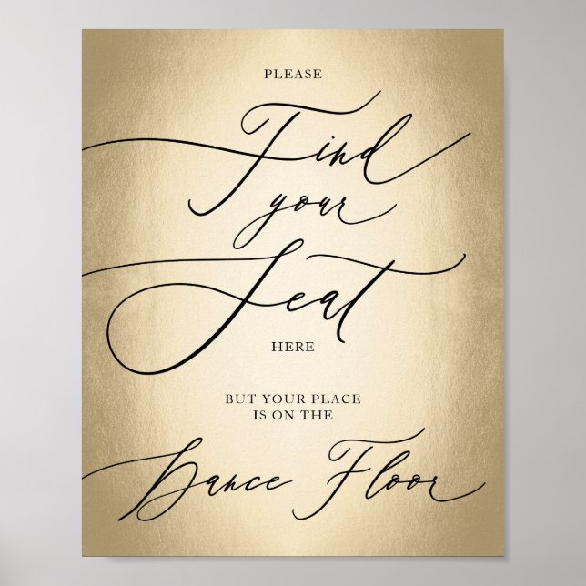 Affiche Script de calligraphie Trouvez votre siège Mariage (Devant)