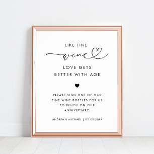 Affiche Script de coeur comme vin fin Mariage