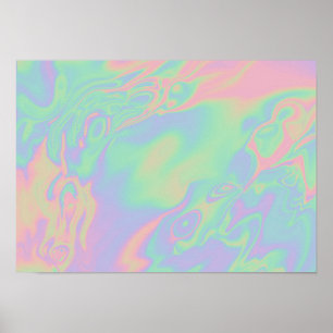 Affiche Script d'effet holographique moderne Rainbow Paste