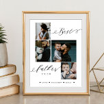 Affiche Script du meilleur père | FÊTE DES PÈRES<br><div class="desc">Envoyez un beau cadeau de fête des pères personnalisé à votre père qu'il chérira. Collage photo de famille de fêtes des pères personnalisées spéciales pour afficher vos photos et souvenirs de famille spéciaux. Notre design comprend un design simple 4 photo collage grille avec "Best Father Ever" conçu dans un style...</div>