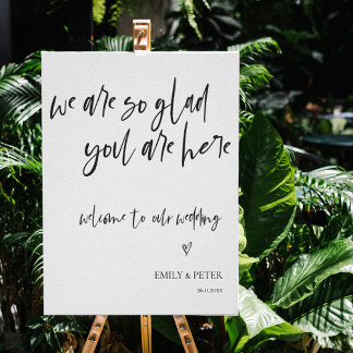 Affiche Script Élégant minimaliste Bienvenue À Notre Maria