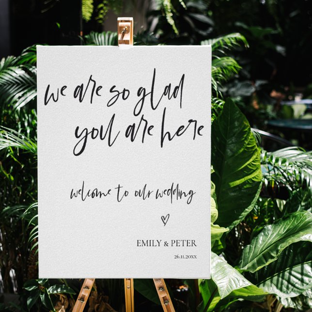 Affiche Script Élégant minimaliste Bienvenue À Notre Maria (Créateur téléchargé)