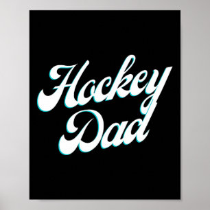 Affiche Script Glacé Hockey Papa Pour Pères Fiers Au Bord