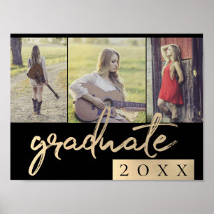 Affiche Script Gold   Elegant 3 garde photo