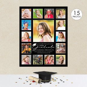 Affiche Script Graduate 15 Photo Collage Couleur personnal