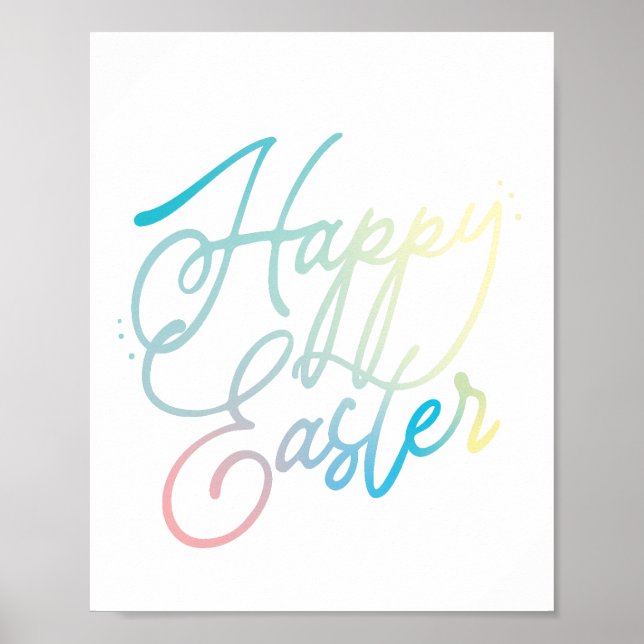 Affiche Script Happy Easter créé à la main (Devant)