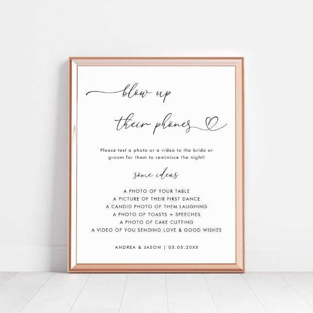 Affiche Script Heart Blow Up their Phones Mariage S'inscri (Créateur téléchargé)