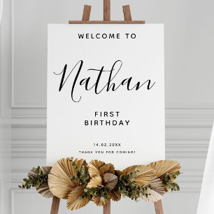 Affiche Script manuscrit noir 30e anniversaire Bienvenue