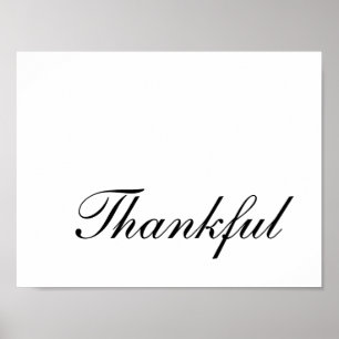 Affiche Script minimaliste de Thanksgiving Merci