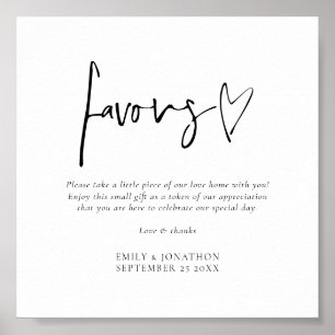 Affiche Script minimaliste favorise le signe Mariage impri