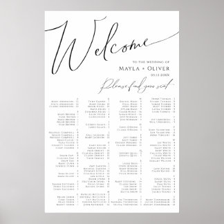 Affiche Script minimaliste Whimsical P de siège alphabétiq