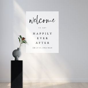 Affiche Script moderne Bienvenue au Mariage N'importe quel