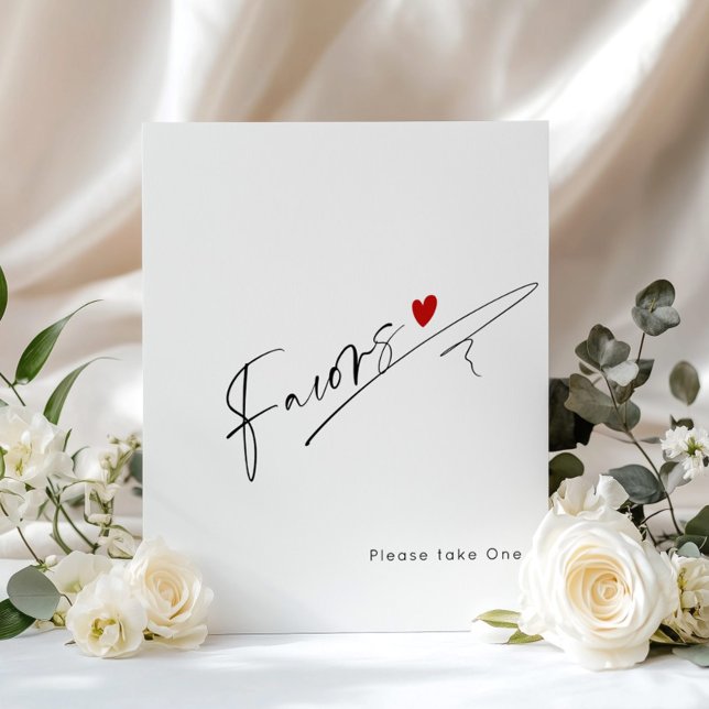 Affiche Script moderne Favore la Fête des mariées coeur ro (Créateur téléchargé)