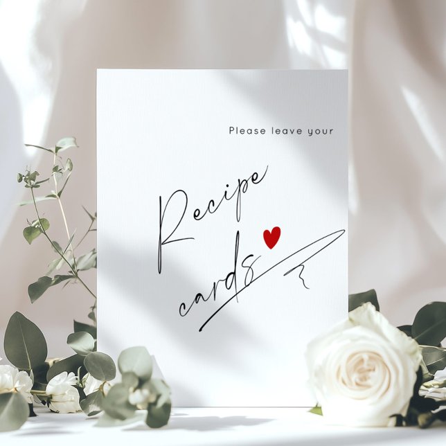 Affiche Script moderne laissez votre carte de recette ici (Créateur téléchargé)