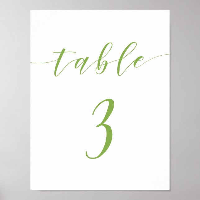 Affiche Script moderne mariage table numéro 3 signe (Devant)