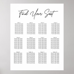 Affiche Script moderne minimaliste Mariage de siège graphi