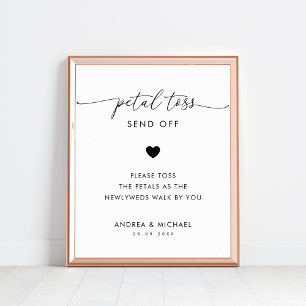 Affiche Script moderne Petal Toss Envoyer Signal Mariage