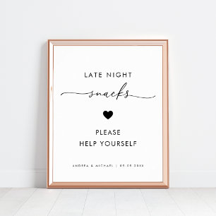 Affiche Script moderne Snacks tard dans la nuit Signal Mar