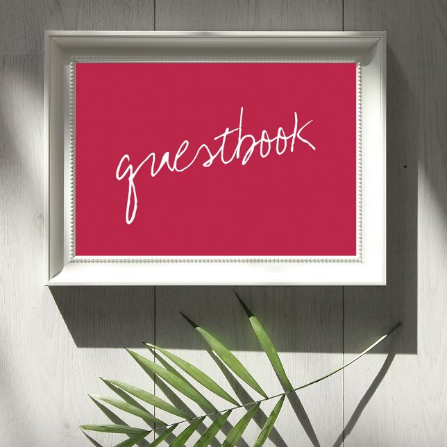 Affiche Script moderne Viva Magenta Mariage minimaliste (Créateur téléchargé)