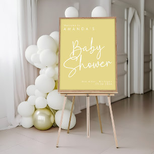 Affiche Script moderne Yellow Oh Baby Simple Accueil Poste