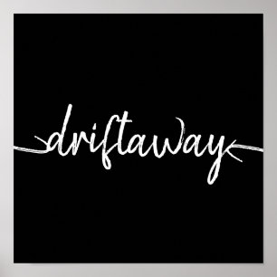 Affiche script nautique DRIFT AWAY