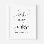Affiche Script Noir Combien De Corks Sont Dans Le Jar<br><div class="desc">Combien y a-t-il de lièges dans le bocal ? Ajoutez un jeu amusant à votre événement avec ce panneau de fête personnalisable. Il présente un script noir et une typographie simple. Ce panneau de baisers est parfait pour les baby showers,  les douches nuptiales,  les wedding showers et autres événements.</div>