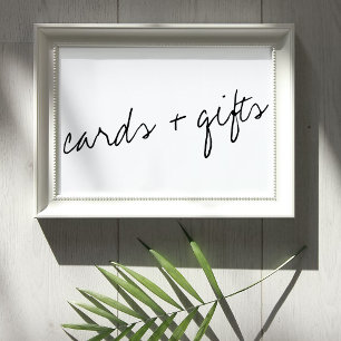 Affiche Script noir et blanc moderne Mariage minimaliste