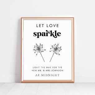 Affiche Script rétro Laisser Lover Sparkle Mariage Sendoff