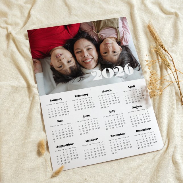 Affiche Script rétro vintage 2025 calendrier photo (Créateur téléchargé)