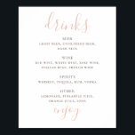 Affiche Script rose simple. Boissons alcoolisées Bar maria<br><div class="desc">Un mariage simple script rose boit une affiche de bar. Convient pour l'anniversaire,  l'anniversaire et toute autre fête. Veuillez me contacter si vous avez besoin d'autres articles.</div>