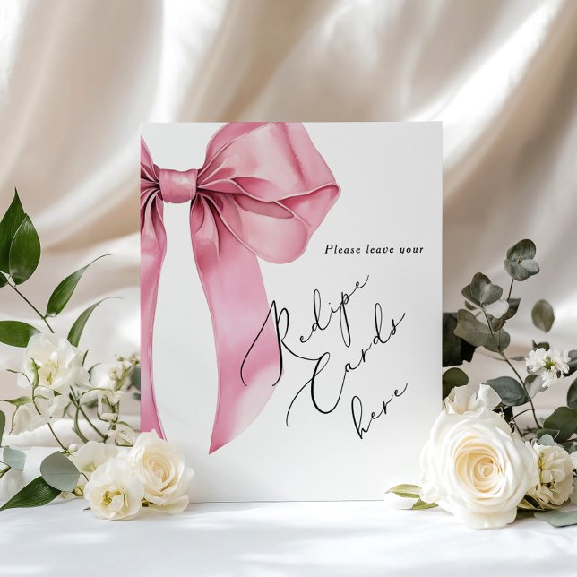 Affiche script Ruban Rose laissez votre carte de recette i (Créateur téléchargé)