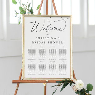 Affiche Script simple et élégant Welcome & Seating Chart