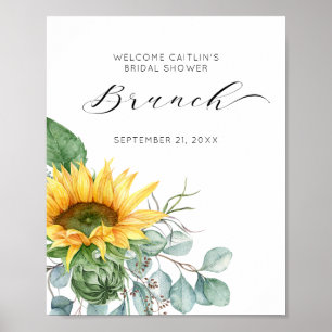 Affiche Script Sunflower Fête des mariées Brunch Bienvenue