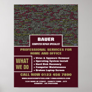 Affiche Script Web, Publicité Spécialiste De La Réparation