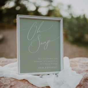 Affiche Script Whimsical Sage Green Oh Snap Hashtag