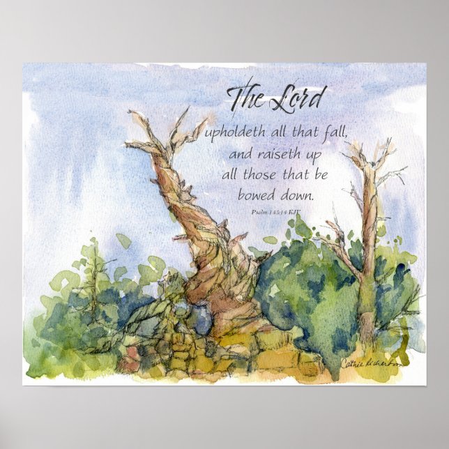 Affiche Scripture Psalm 145 Bristlecone Pine Tree Desert (Devant)