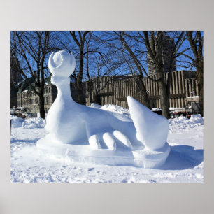 Affiche Sculpture de neige de phoque, Québec, Canada