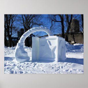 Affiche Sculpture de neige, Québec, Canada