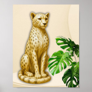 Affiche Sculpture élégante de guépard faunique