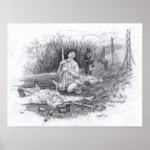 Affiche Sculpture en marbre blanc