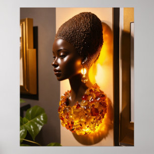 Affiche Sculpture en résine d'ambre - Élégante surface mur