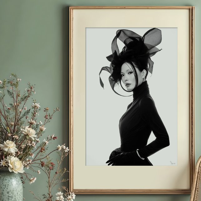 Affiche Sculpture Ethérée : Portrait avant monochrome (Créateur téléchargé)