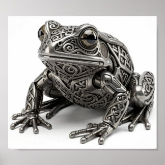Affiche Sculpture mécanique complexe de grenouille en arge