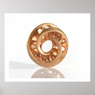 Affiche Sculpture virtuelle Moebius Bright Gold B