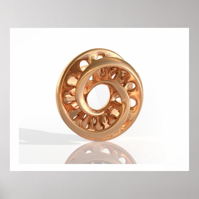 Affiche Sculpture virtuelle Moebius Bright Gold B (Devant)