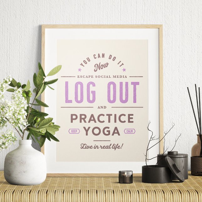 Affiche Se déconnecter et pratiquer le yoga (Créateur téléchargé)