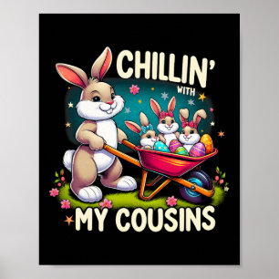 Affiche Se détendre avec mes cousins Joyeuse fête de Pâque