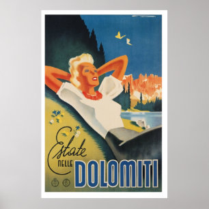 Affiche Se détendre dans les Alpes Dolomites