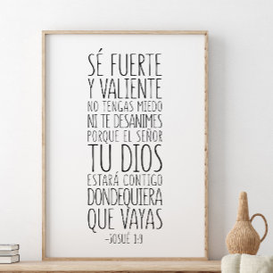 Affiche Sé fuerte y valiente, Josué 1:9